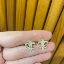 Taşlı Fleur de Lis Küpe