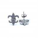 Taşlı Fleur de Lis Küpe