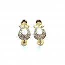 Taşlı Franny Yarım Halka Küpe