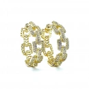 Taşlı Gurme Zincir Halka Küpe