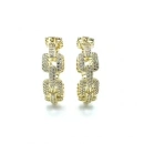 Taşlı Gurme Zincir Halka Küpe