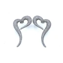 Taşlı Kuyruklu Kalp Küpe