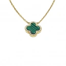 Taşlı Malahit Yonca Kolye