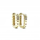 Taşlı Mini Ataç Halka Küpe