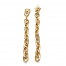 Taşlı Oval Gurme Zincir Küpe