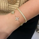 Taşlı Plaka Milky G Bileklik