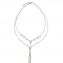 Taşlı Püsküllü 2li Kolye