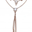 Taşlı Püsküllü 2li Kolye