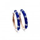 Taşlı Saks Mineli 2cm Halka Küpe