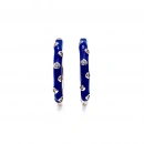 Taşlı Saks Mineli 2cm Halka Küpe