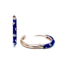 Taşlı Saks Mineli 2cm Halka Küpe