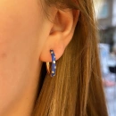 Taşlı Saks Mineli 2cm Halka Küpe