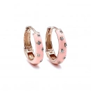 Taşlı Somon Mineli 1,5cm Halka Küpe