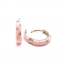 Taşlı Somon Mineli 1,5cm Halka Küpe