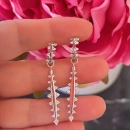Taşlı Tasarım Halka Badem Küpe