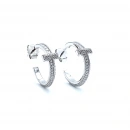 Taşlı Tify Yarım Halka Küpe