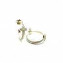 Taşlı Tify Yarım Halka Küpe