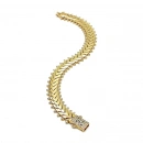 Taşlı Tırtıklı G Mln Chain Bileklik