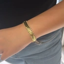 Taşlı Tırtıklı G Mln Chain Bileklik