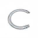 Taşlı Tırtıklı G Mln Chain Bileklik