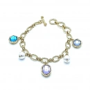 Toronto İncili Mor Charmlı Bileklik