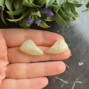 Triangle Leaf Taşlı Küpe