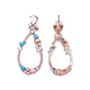 Turkuaz Mercan Tasarım Küpe