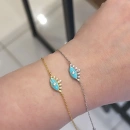 Turkuaz Mine Göz Bileklik