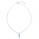 Turkuaz Mineli Balık Kolye