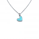 Turkuaz Mineli Kalp Kolye