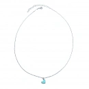 Turkuaz Mineli Kalp Kolye