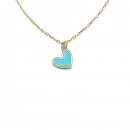 Turkuaz Mineli Kalp Kolye
