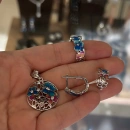 Turkuaz - Pembe Sedef Kolye Ucu