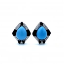 Turquoise Button Tasarım Küpe