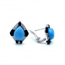 Turquoise Button Tasarım Küpe