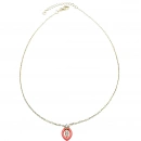 Turuncu Mineli Oval Kolye Küpe Set