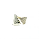 Yarı Taşlı Ayrık Yaprak Yüzük