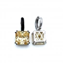 Yellow Diamond Square BPave Küpe