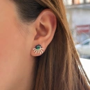 Yeşil Damla Taşlı Göz Küpe