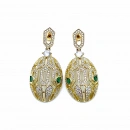 Yeşil Gözlü Yılan Küpe