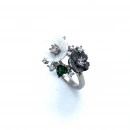 Yeşil Kalp Sedef Çiçek Yüzük