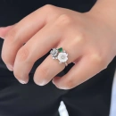 Yeşil Kalp Sedef Çiçek Yüzük