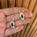 Yeşil Markiz Yılan Burgu Zincir Kolye