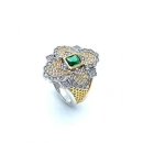 Yeşil Taşlı Yonca Buck Yüzük