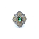 Yeşil Taşlı Yonca Buck Yüzük