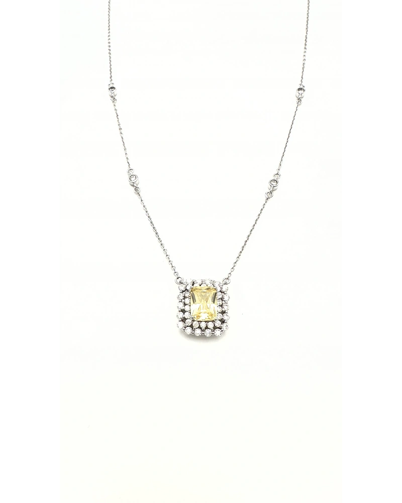 2 Sıra Taşlı Sitrin Di Kolye