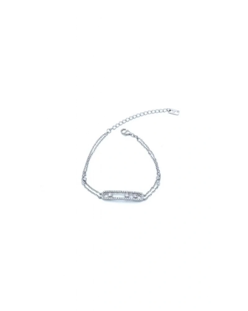 Taşlı Plaka Messi 2 Zincir Bileklik