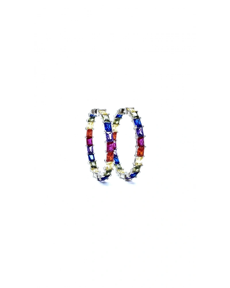 3cm Rainbow Di Halka Küpe