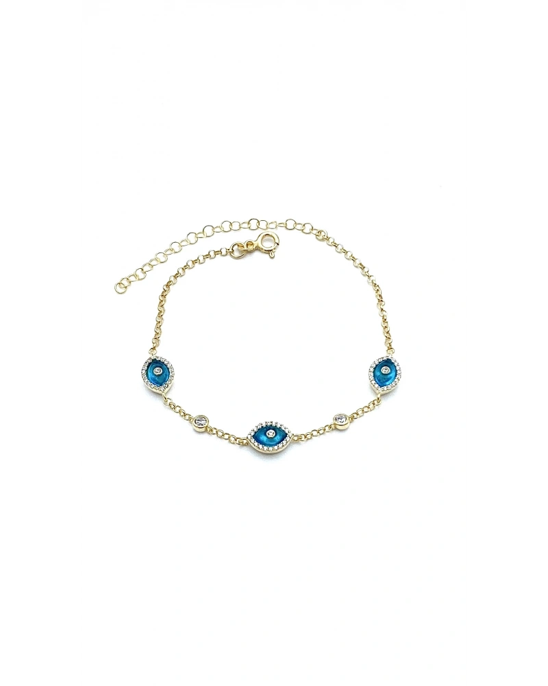 3lü Badem Nazar Zincir Bileklik