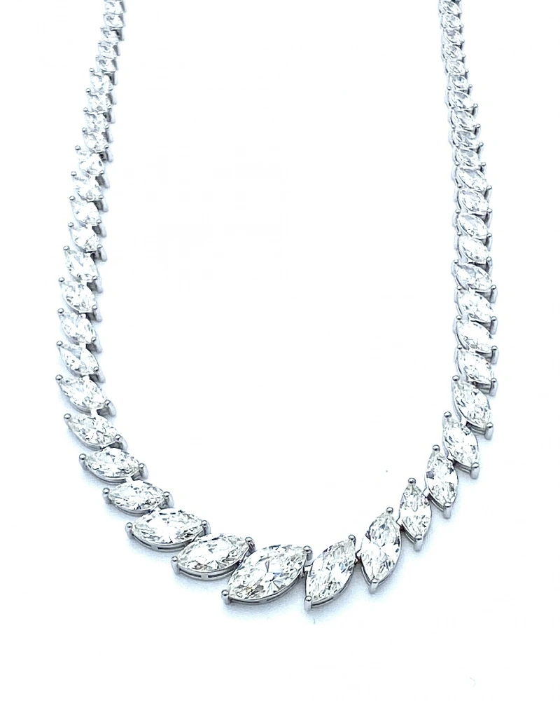 Mozanit Süzme Markiz Suyolu Kolye